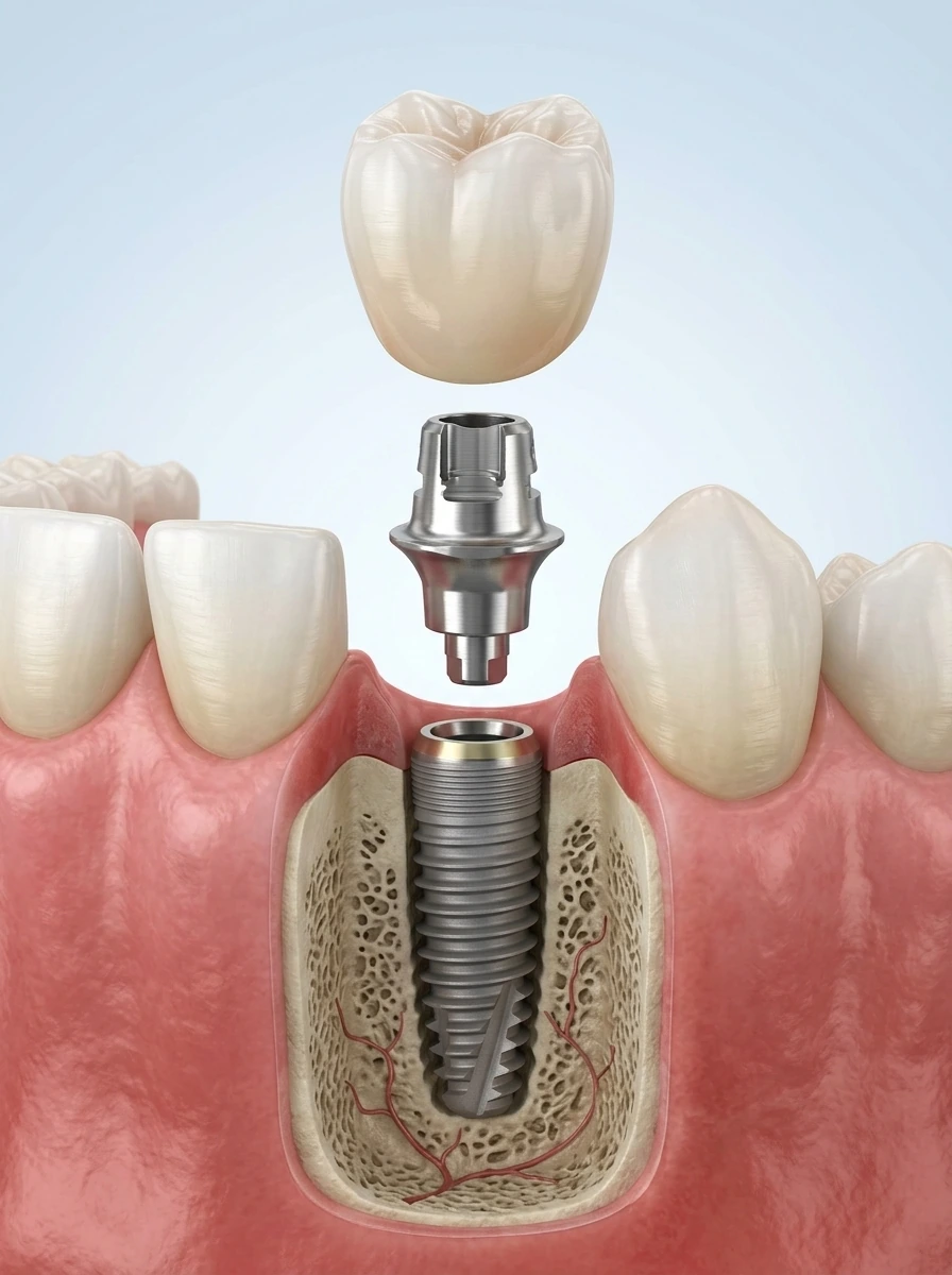 Implant dentar si coroana la Blue Dental Galati